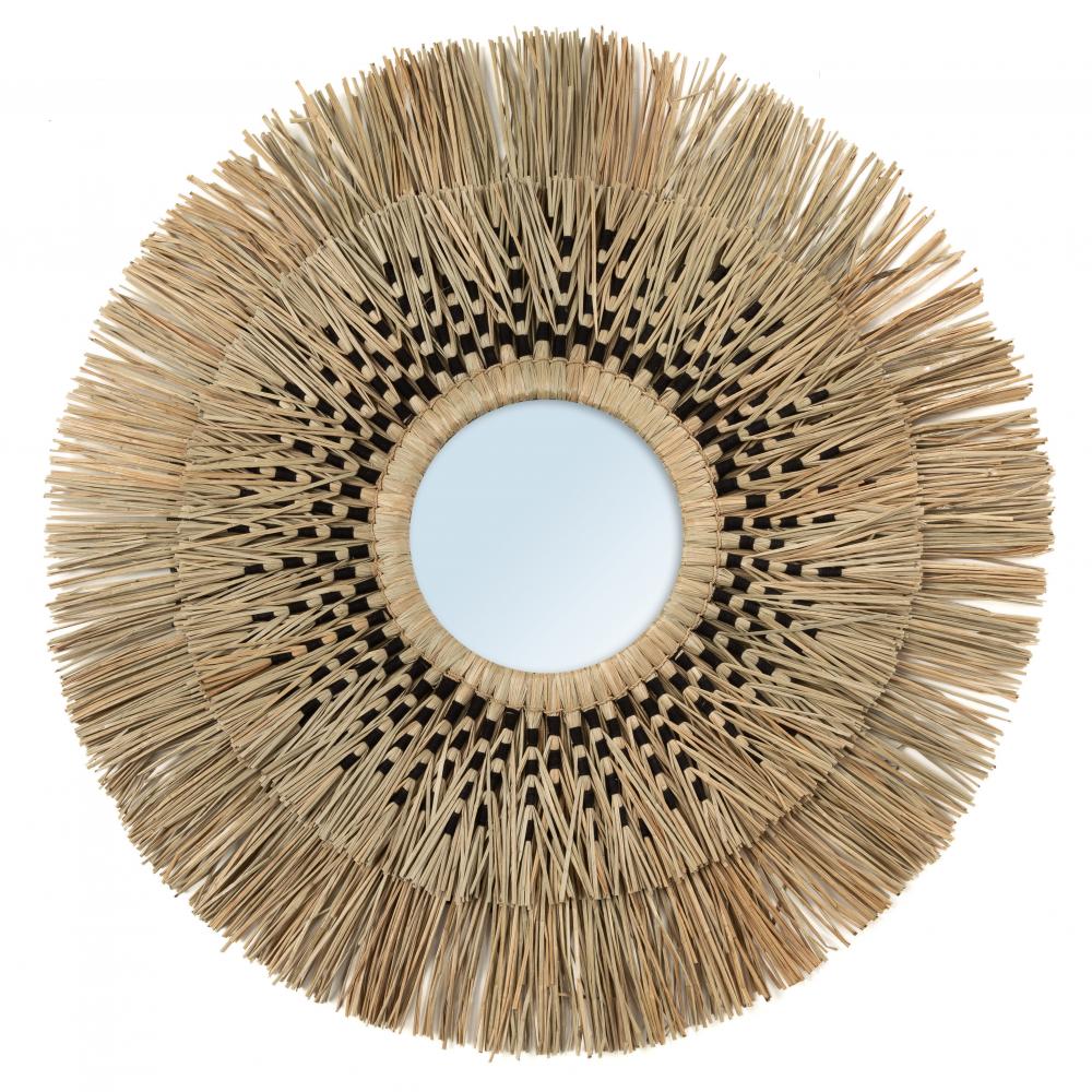 HAVANA ROUND MIRROR | NATURAL + BLACK - Green Design Gallery