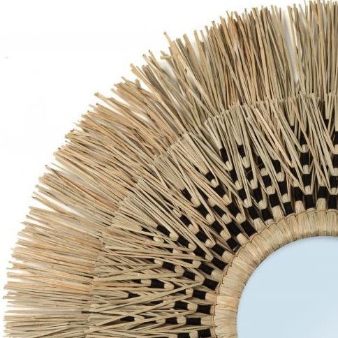 HAVANA ROUND MIRROR | NATURAL + BLACK - Green Design Gallery