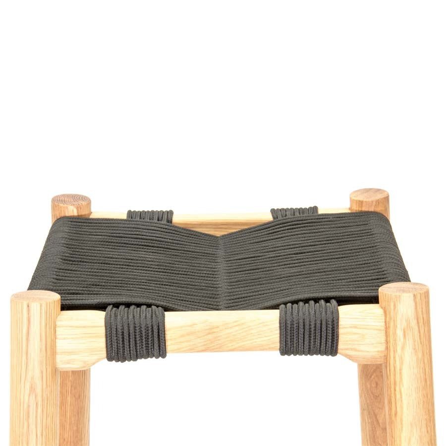 HENDRIX BARCHAIR / OAK + BLACK ROPE (KITCHEN + BAR HEIGHTS) - Green Design Gallery