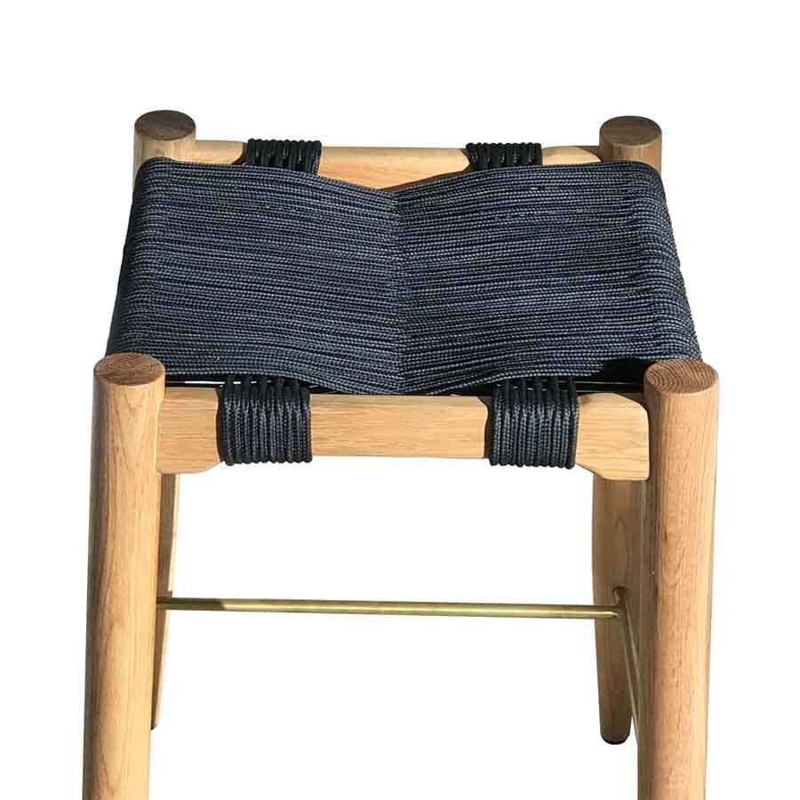 HENDRIX BARCHAIR / OAK + BLACK ROPE (KITCHEN + BAR HEIGHTS) - Green Design Gallery