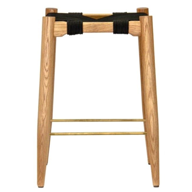HENDRIX BARCHAIR / OAK + BLACK ROPE (KITCHEN + BAR HEIGHTS) - Green Design Gallery