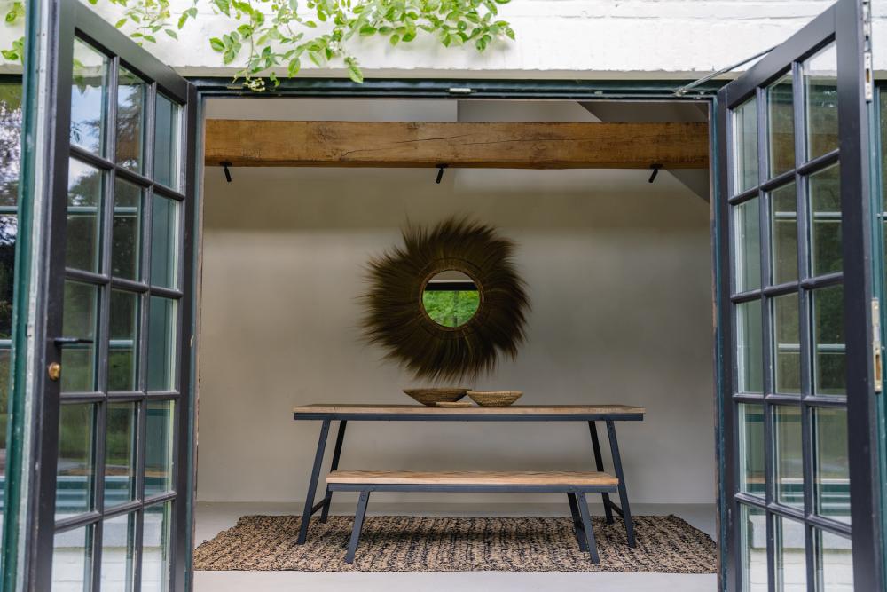 HERRINGBONE TEAK BENCH | NATURAL | 2 SIZES - Green Design Gallery