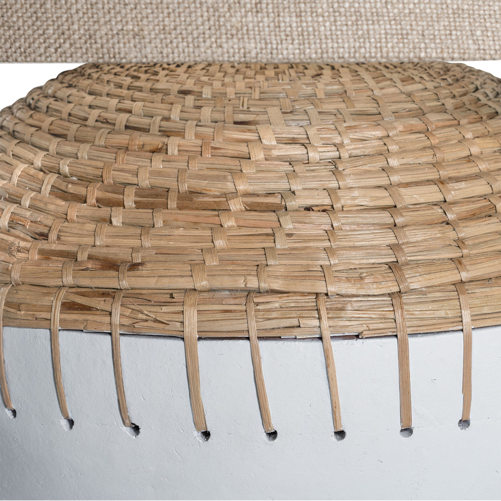 INDUKA TABLE LAMP | WIDE | OATMEAL SHADE - Green Design Gallery