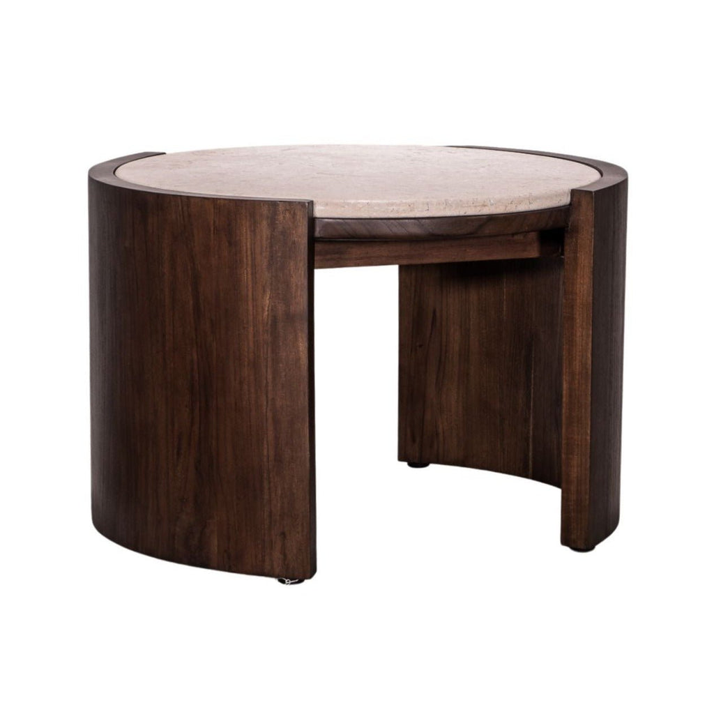 ISAK SIDE TABLE | MARBLE TOP | ROASTED COFFEE - Green Design Gallery