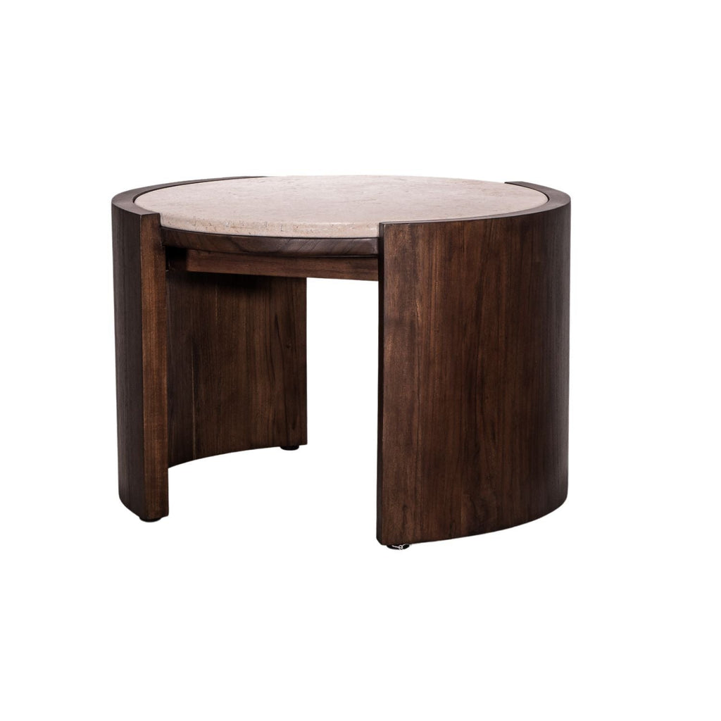 ISAK SIDE TABLE | MARBLE TOP | ROASTED COFFEE - Green Design Gallery