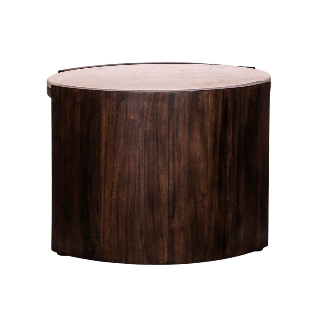 ISAK SIDE TABLE | MARBLE TOP | ROASTED COFFEE - Green Design Gallery