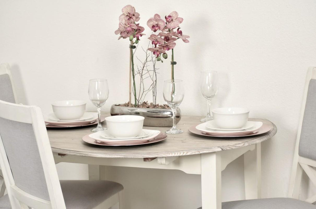ISLAMORADA DINING TABLE | ROUND | DROP LEAF - Green Design Gallery