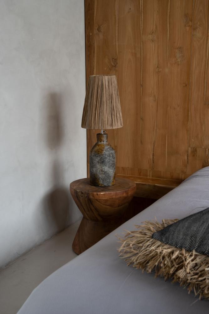 ITHAKA TABLE LAMP | ANTIQUE GREY + NATURAL - Green Design Gallery