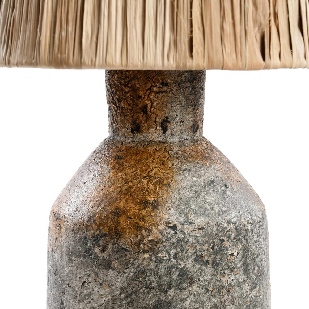 ITHAKA TABLE LAMP | ANTIQUE GREY + NATURAL - Green Design Gallery