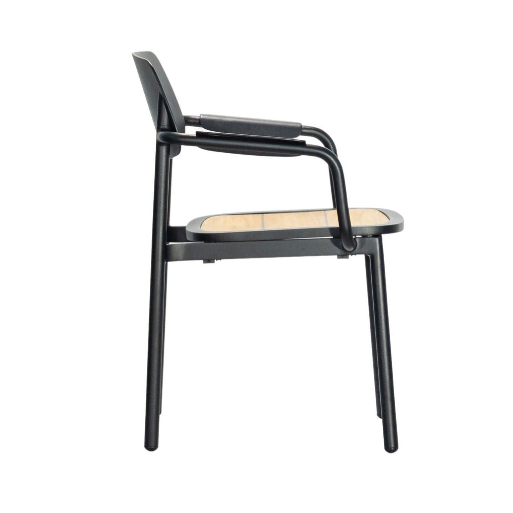 JOEL ALUMINUM ARMCHAIR | BLACK | IN-OUTDOORS - Green Design Gallery
