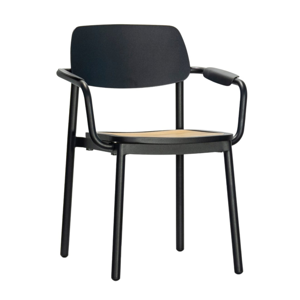 JOEL ALUMINUM ARMCHAIR | BLACK | IN-OUTDOORS - Green Design Gallery