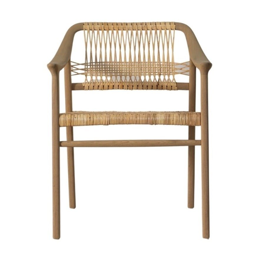 JOKER ARMCHAIR | BLONDE OAK + NATURAL RATTAN - Green Design Gallery
