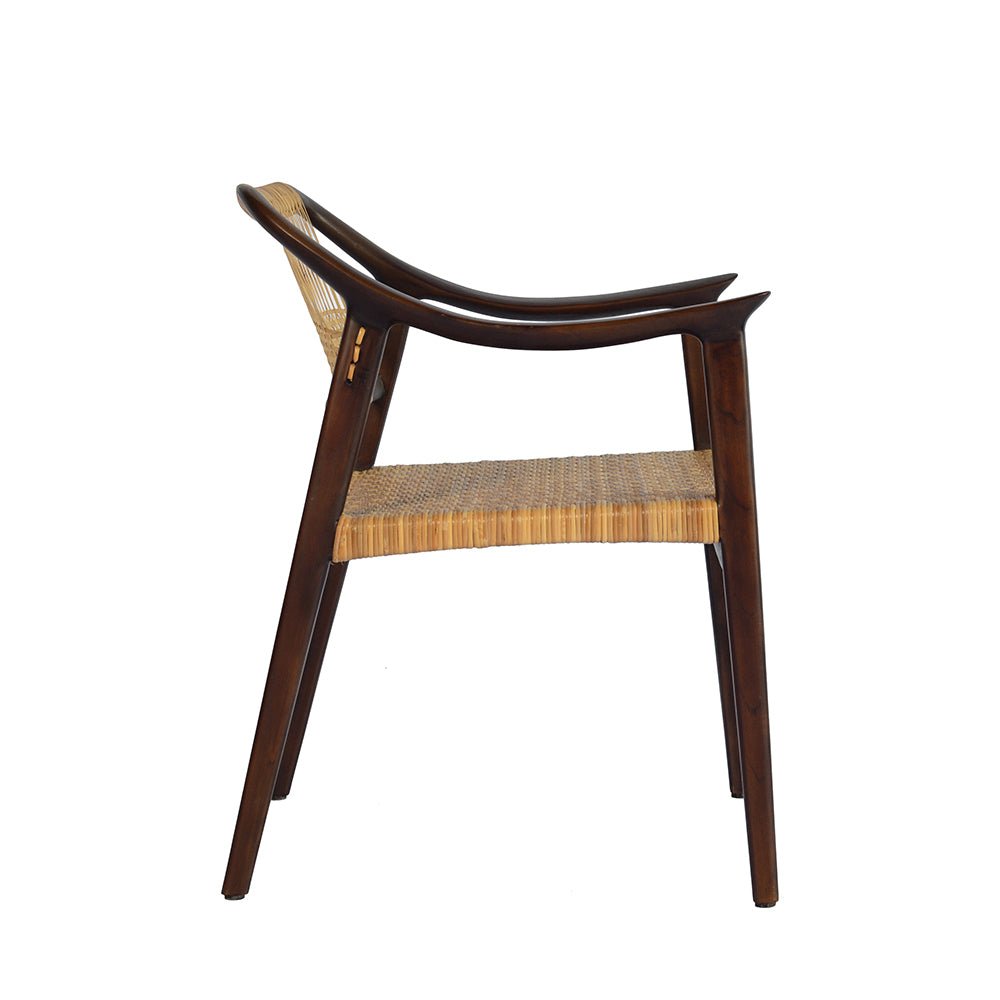 JOKER ARMCHAIR | WALNUT OAK + NATURAL RATTAN - Green Design Gallery
