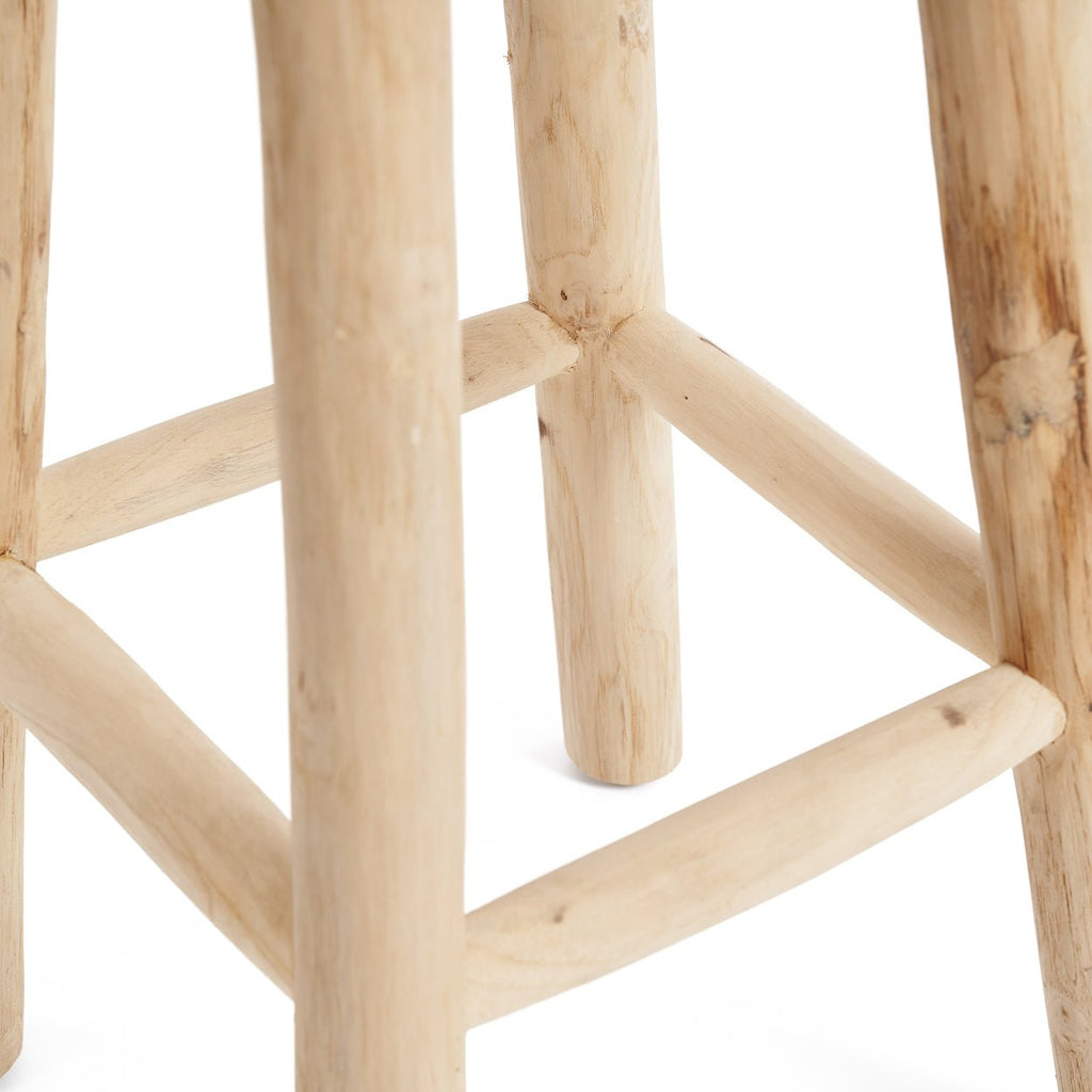 JUNO TALL STOOL | RECLAIMED TEAK +RAFFIA | IN-OUTDOORS - Green Design Gallery