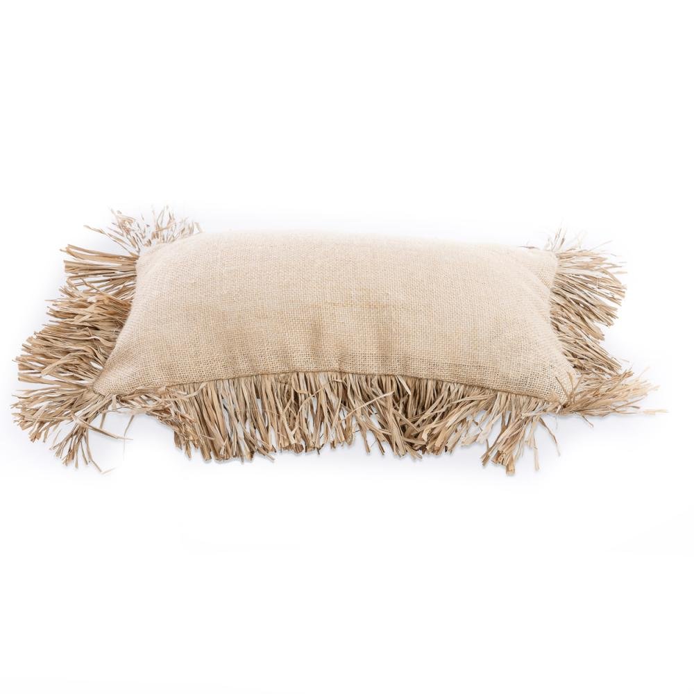 JUTE BONITA RECTANGULAR CUSHION COVER | NATURAL - Green Design Gallery