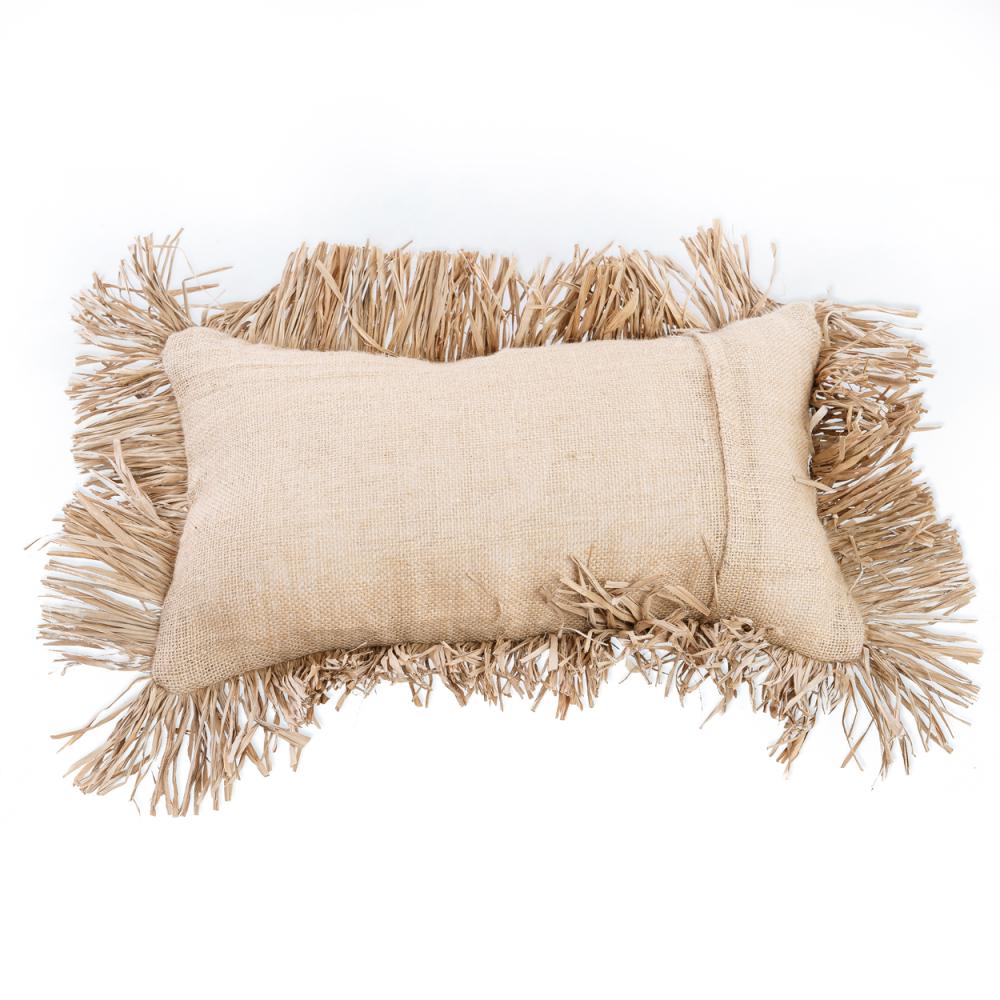 JUTE BONITA RECTANGULAR CUSHION COVER | NATURAL - Green Design Gallery