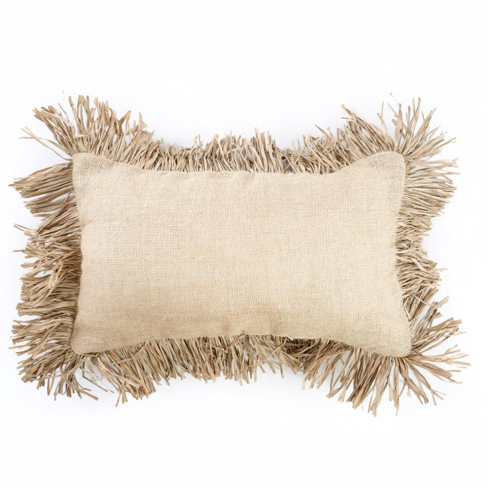 JUTE BONITA RECTANGULAR CUSHION COVER | NATURAL - Green Design Gallery