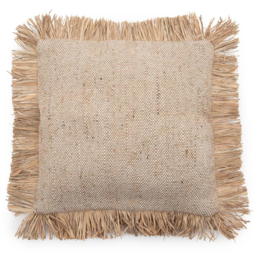 JUTE BONITA SQUARE CUSHION COVER | NATURAL | 2 SIZES - Green Design Gallery