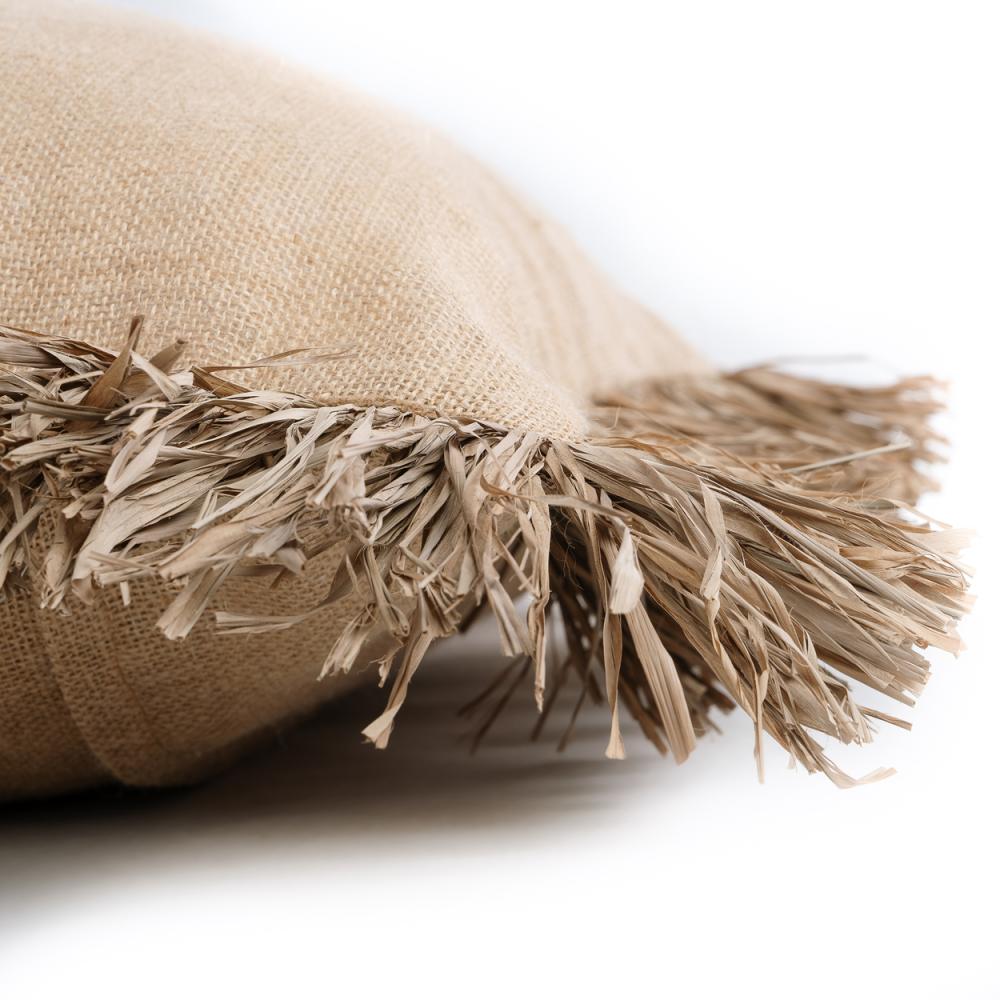 JUTE BONITA SQUARE CUSHION COVER | NATURAL | 2 SIZES - Green Design Gallery