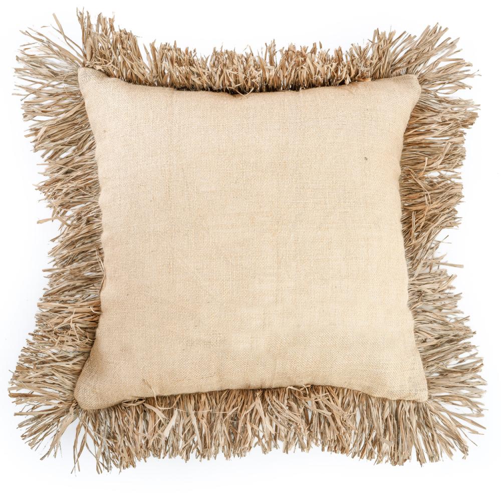 JUTE BONITA SQUARE CUSHION COVER | NATURAL | 2 SIZES - Green Design Gallery