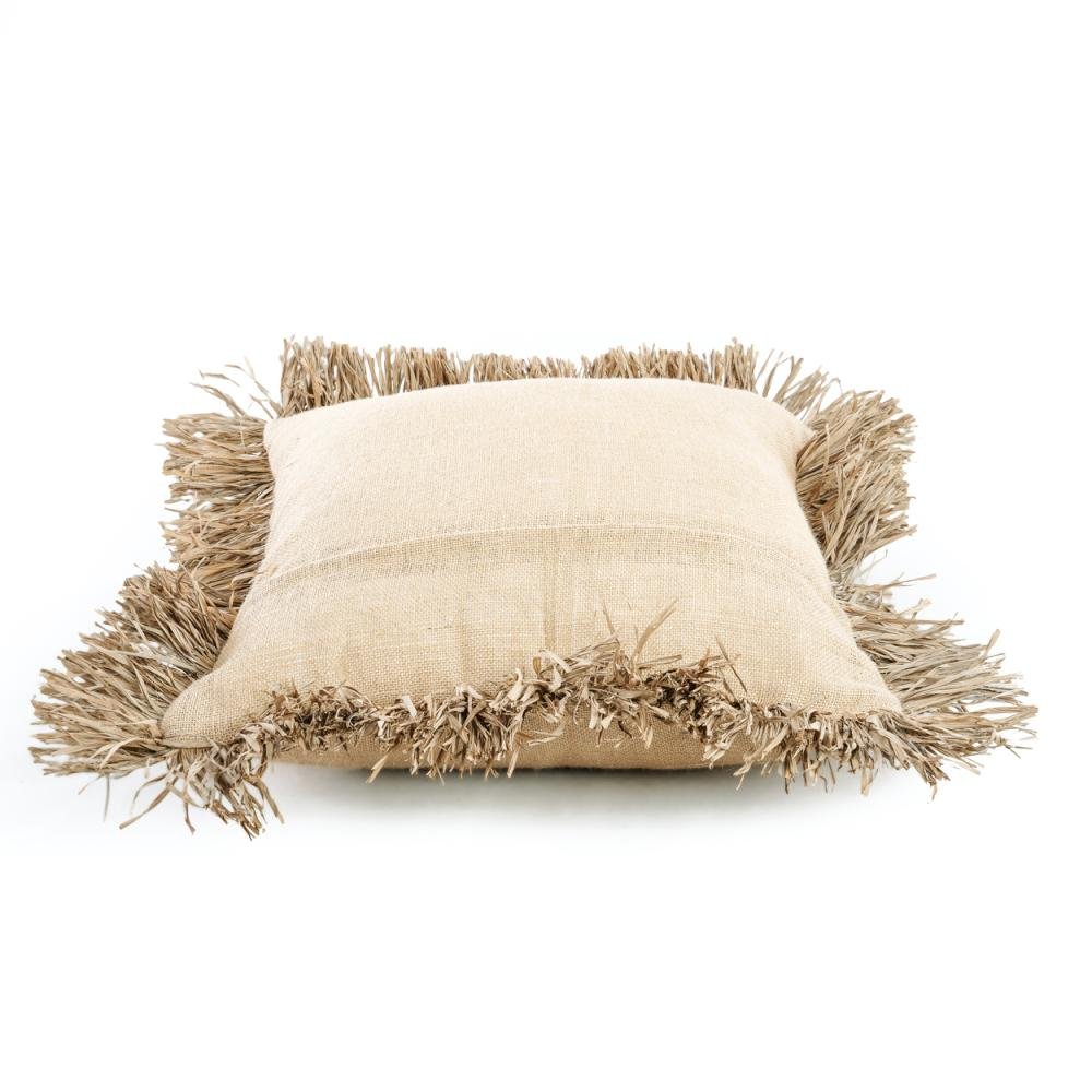 JUTE BONITA SQUARE CUSHION COVER | NATURAL | 2 SIZES - Green Design Gallery