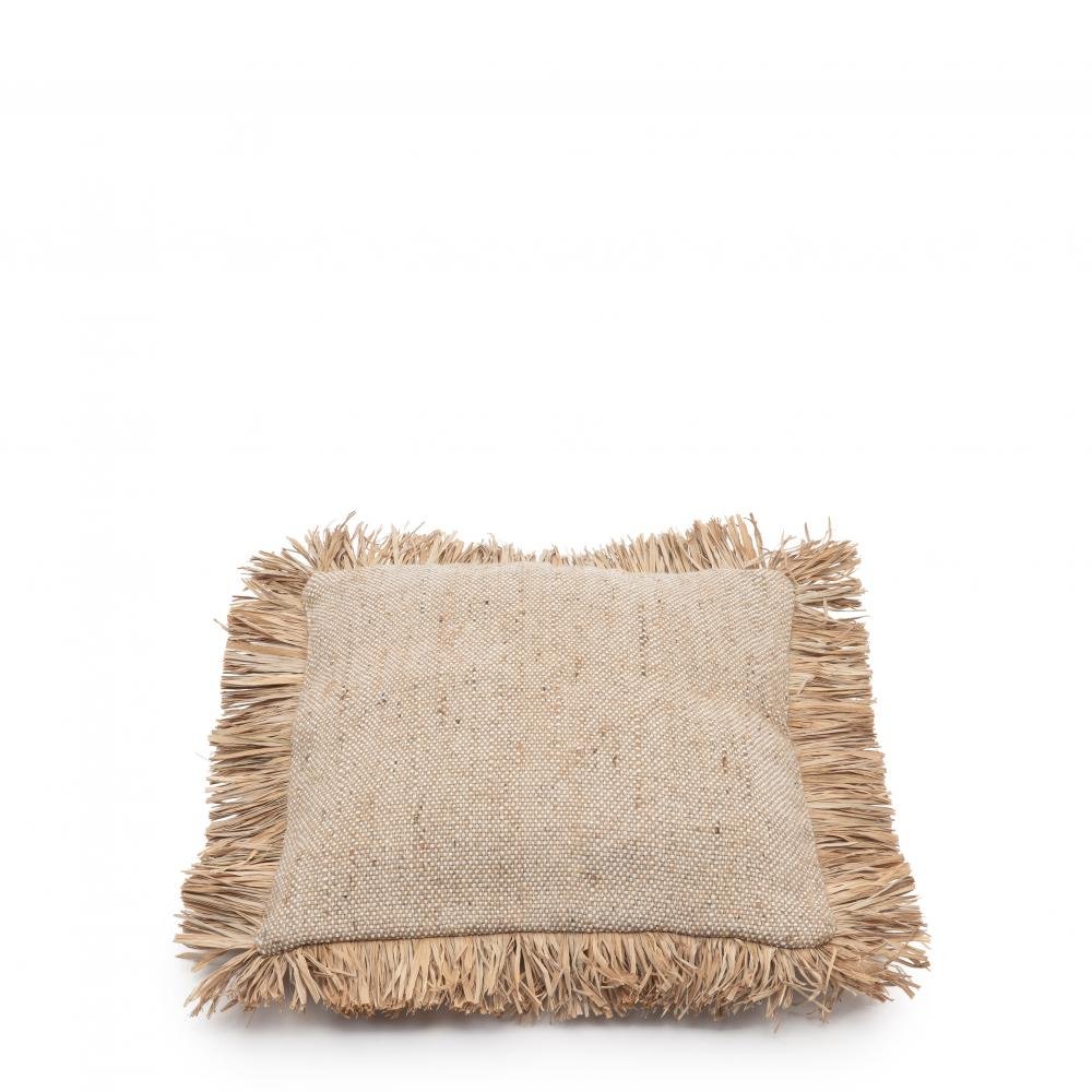 JUTE BONITA SQUARE CUSHION COVER | NATURAL | 2 SIZES - Green Design Gallery