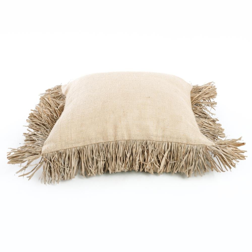 JUTE BONITA SQUARE CUSHION COVER | NATURAL | 2 SIZES - Green Design Gallery