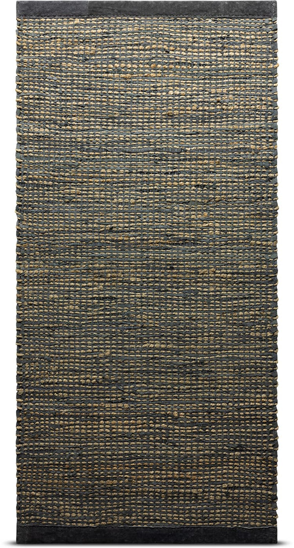 Jute + Leather Rug | Graphite (3 Sizes) - Green Design Gallery