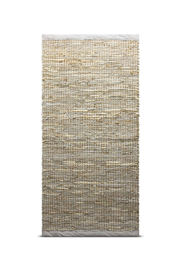 Jute + Leather Rug | Smooth Grey (3 Sizes) - Green Design Gallery