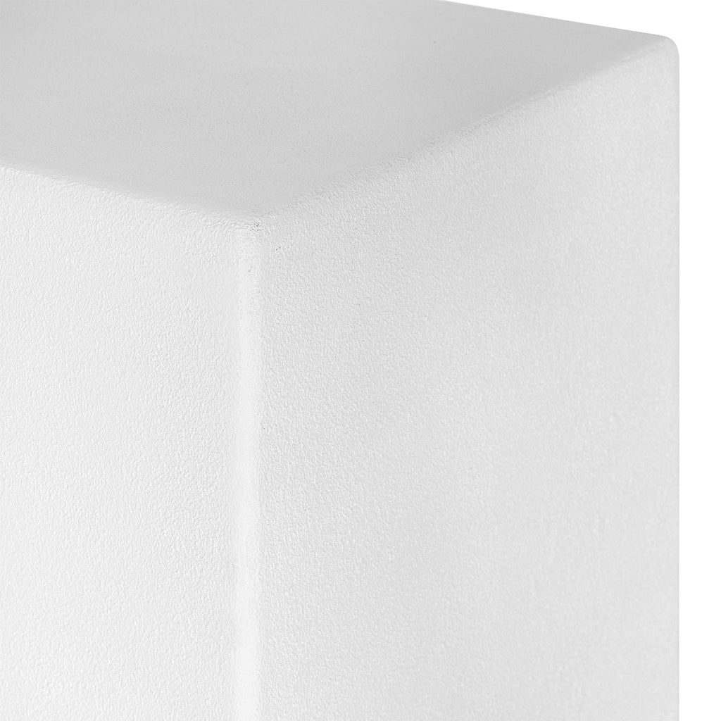 KAYA LUXE SIDE TABLE | WHITE RESIN + RECLAIMED TEAK (IN-OUTDOORS) - Green Design Gallery