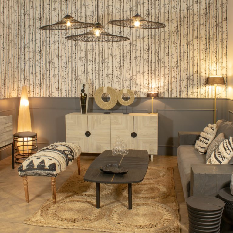 KAYLA BURNT WOOD COFFEE TABLE | METAL LEGS | BLACK - Green Design Gallery