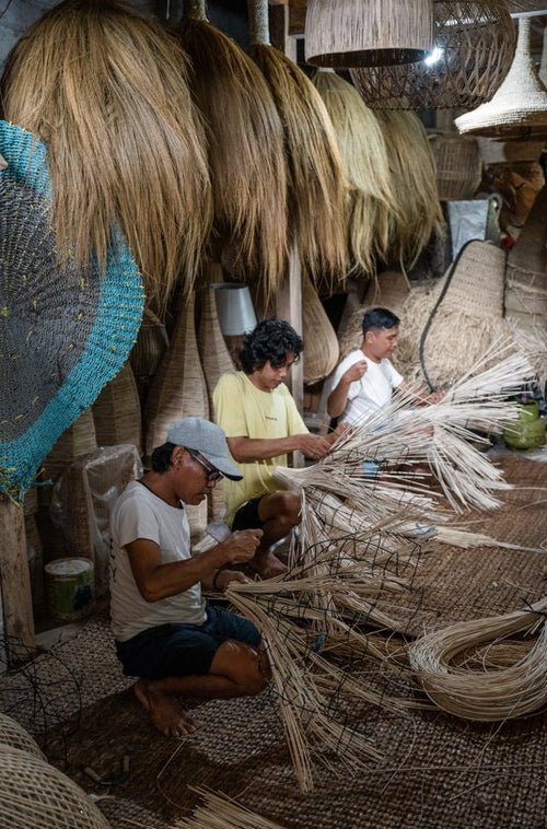 KAYU DROP PENDANT | NATURAL RATTAN | XL - Green Design Gallery