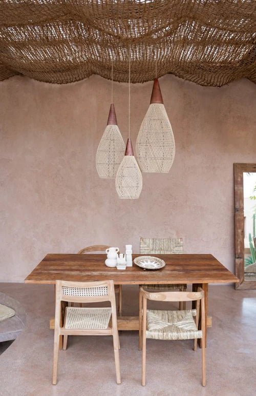 KAYU DROP PENDANT | NATURAL RATTAN | XL - Green Design Gallery