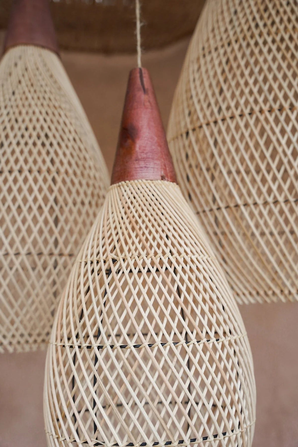 KAYU DROP PENDANT | NATURAL RATTAN | XL - Green Design Gallery