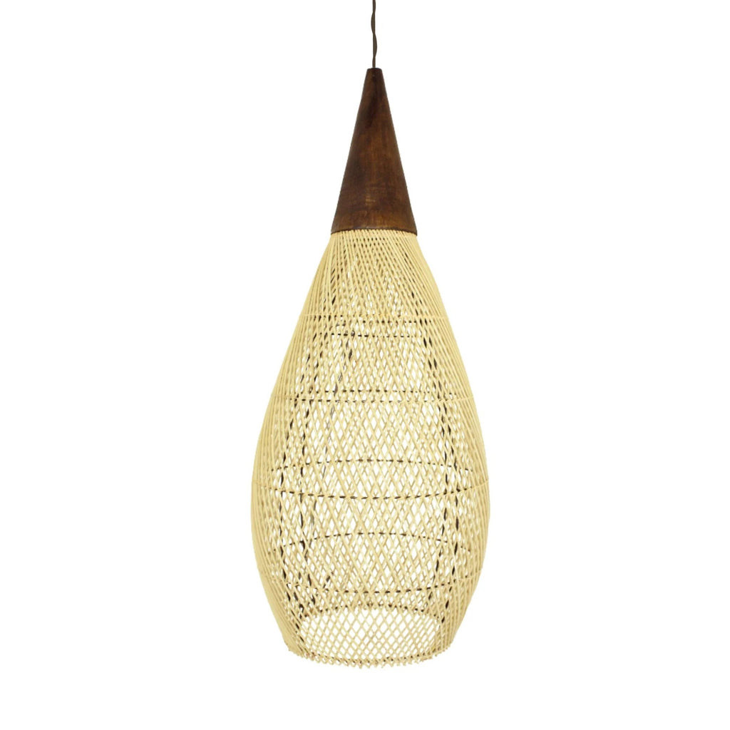 KAYU DROP PENDANT | NATURAL RATTAN | XL - Green Design Gallery