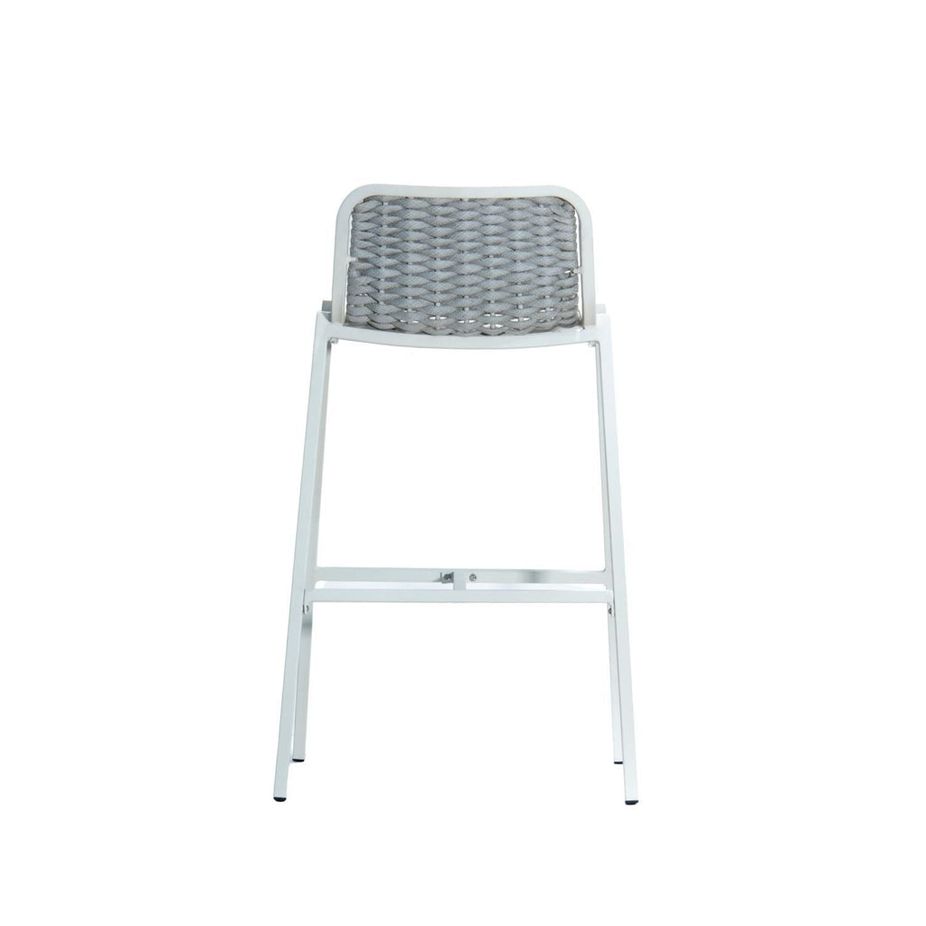 KEA BARSTOOL | WHITE + SILVER | IN-OUTDOORS - Green Design Gallery
