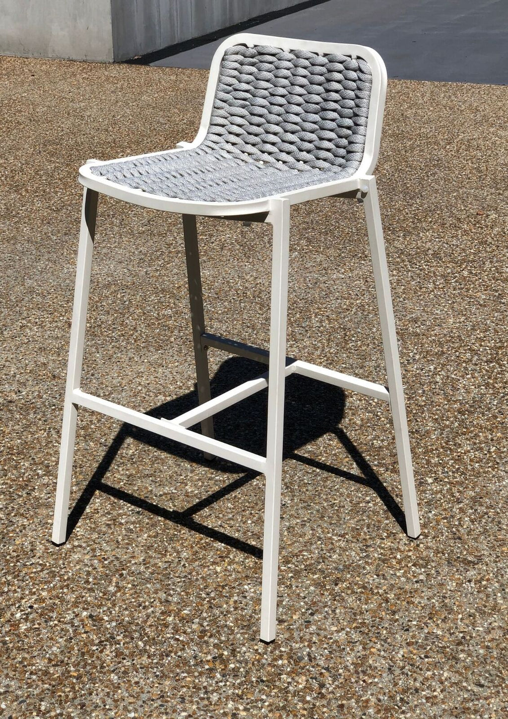KEA BARSTOOL | WHITE + SILVER | IN-OUTDOORS - Green Design Gallery