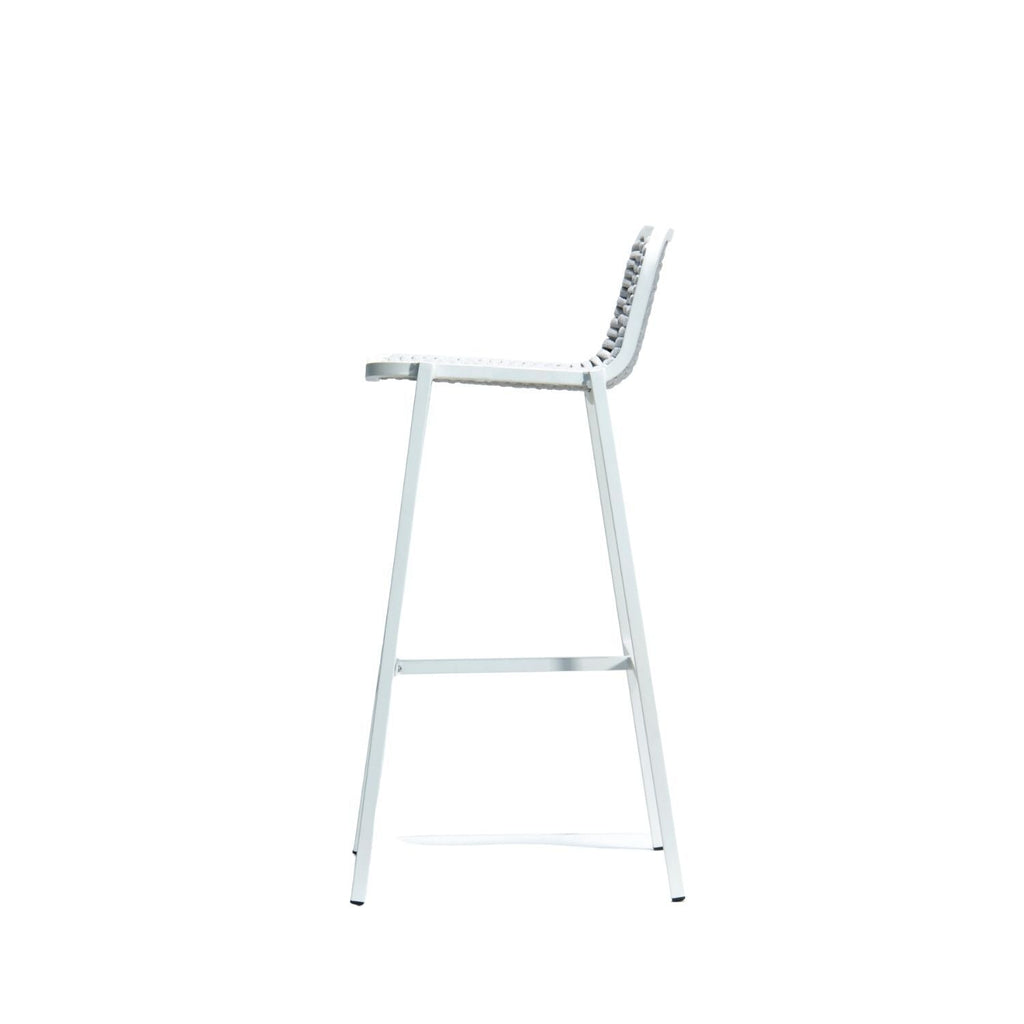 KEA BARSTOOL | WHITE + SILVER | IN-OUTDOORS - Green Design Gallery