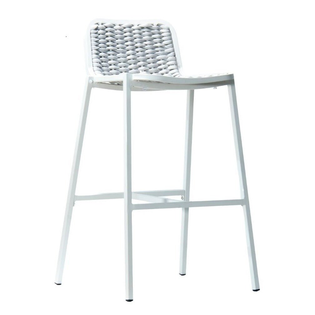 KEA BARSTOOL | WHITE + SILVER | IN-OUTDOORS - Green Design Gallery