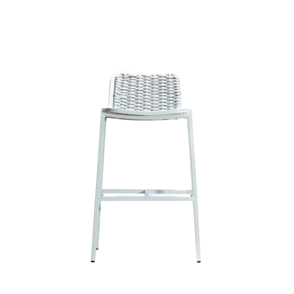 KEA BARSTOOL | WHITE + SILVER | IN-OUTDOORS - Green Design Gallery