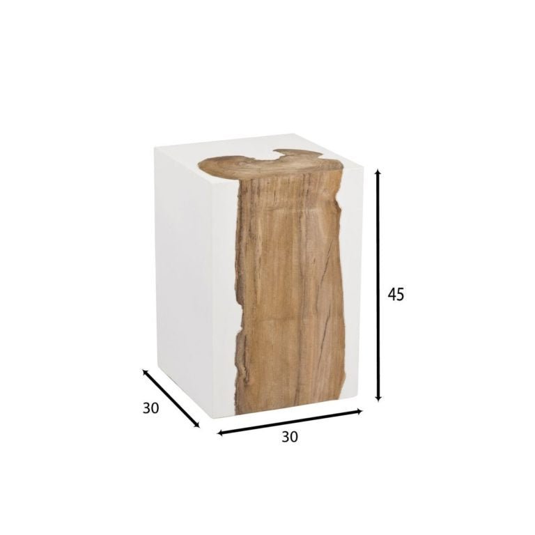 KENDARI SIDE TABLE - STOOL | TEAK + RESIN - Green Design Gallery