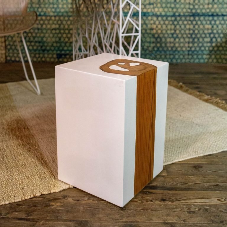 KENDARI SIDE TABLE - STOOL | TEAK + RESIN - Green Design Gallery