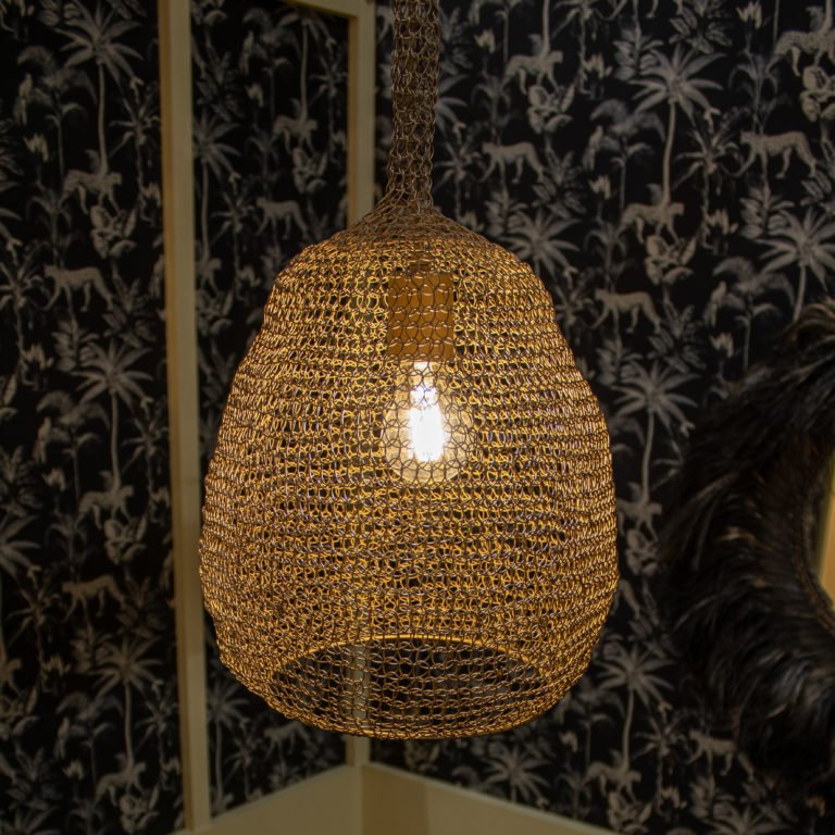 KENZA WIRE PENDANT SHADE | GOLD - Green Design Gallery
