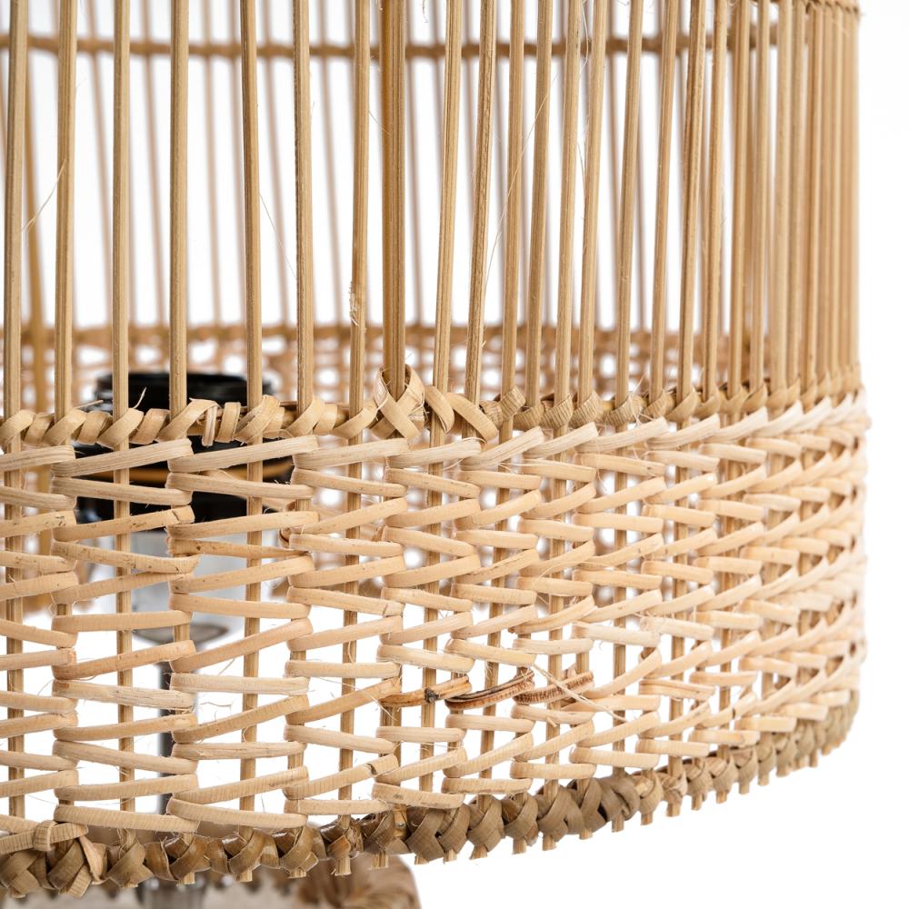 KISKA TABLE LAMP | WHITE + NATURAL - Green Design Gallery