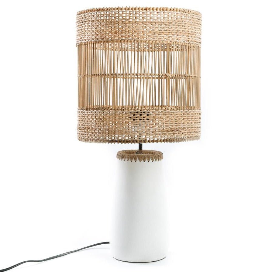 KISKA TABLE LAMP | WHITE + NATURAL - Green Design Gallery