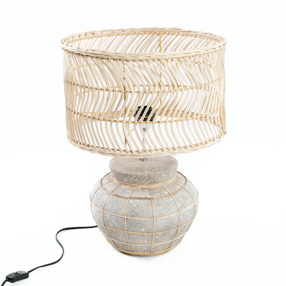 KITHIRA TABLE LAMP | NATURAL + CONCRETE - Green Design Gallery