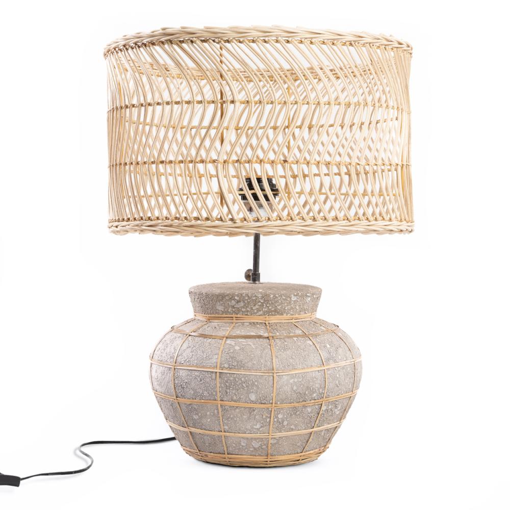 KITHIRA TABLE LAMP | NATURAL + CONCRETE - Green Design Gallery