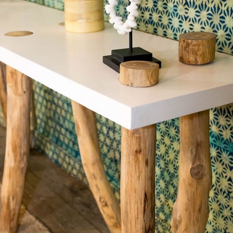 KOTA TEAK CONSOLE | RESIN TOP - Green Design Gallery