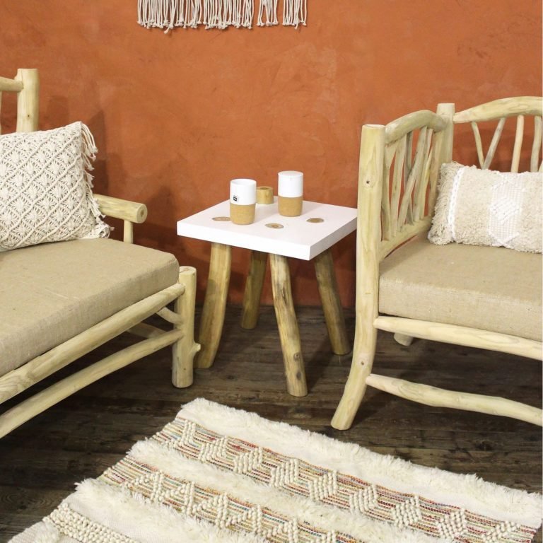 KOTA TEAK SIDE TABLE | RESIN TOP - Green Design Gallery