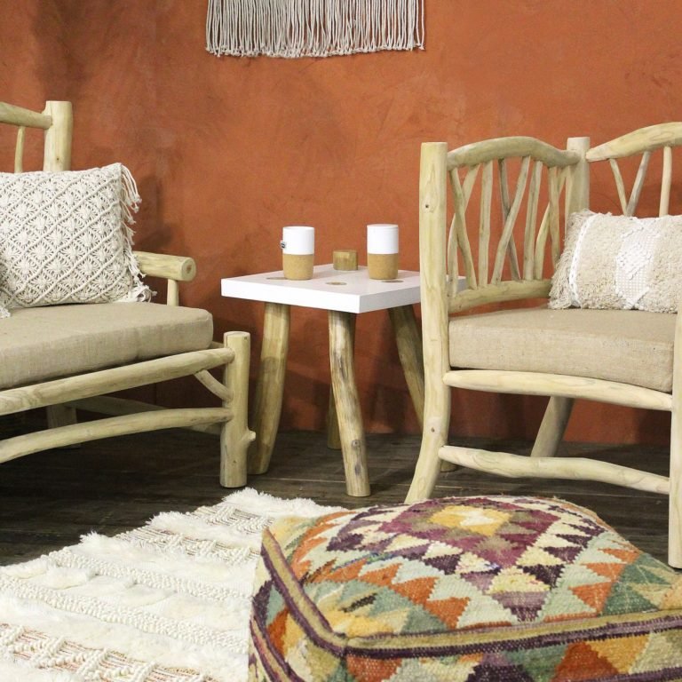 KOTA TEAK SIDE TABLE | RESIN TOP - Green Design Gallery